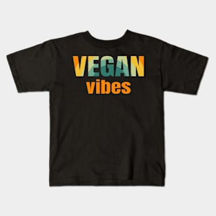 Retro Vegan Vibes Kids T-Shirt